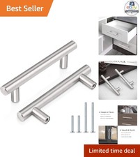 Kitchen Cabinet Handles 30 Pack 3 Inch Hole Centers Brushed Nickel Pulls