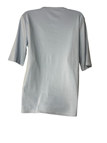 Bogner Pullover Blouse Top Womens Sz Large Blue 3/4 Sleeve Stretch Knit Nikiti - Picture 3 of 6