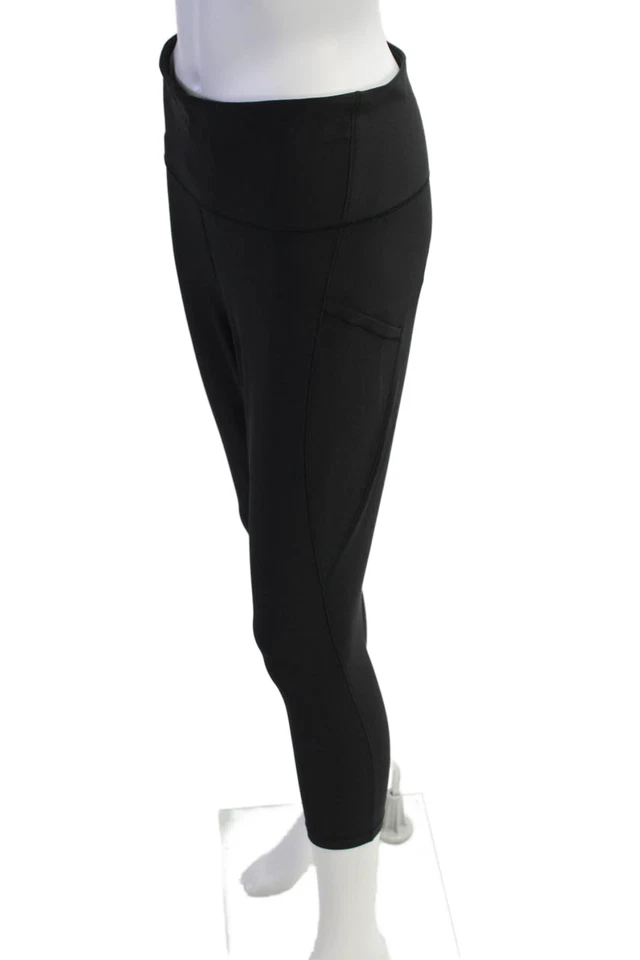 Leggings de mujer Athleta de cintura alta negros lisos talla L Foto 2 de 4