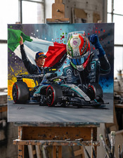 Kimi Antonelli Monza GP Win 30X24 original acrylic painting by Greg Tillett F1