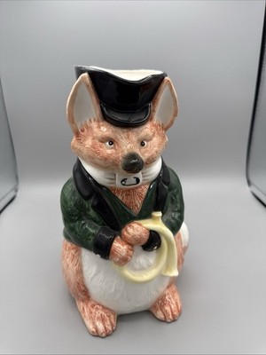Vintage 1986 Fitz & Floyd Fox Pitcher Sir Algeron Hand Painted Japan
