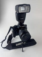 Canon EOS Rebel XTi Camera 10.1MP DSLR 18-55 Lens 430EX Flash Charger Black