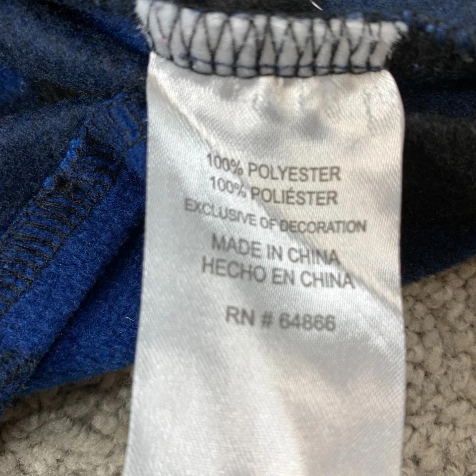 Camisa masculina Company 81 lã com botões tamanho 2XL azul/preta xadrez manga longa - Imagem 4 de 4