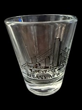 Albany New York Shot Glass City Skyline Clear Glass Barware Capital Made in USA