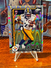 2025-26 Topps Chrome Football - RAYWAVE REFRACTOR #323 Kaleb Johnson RC PIT NM