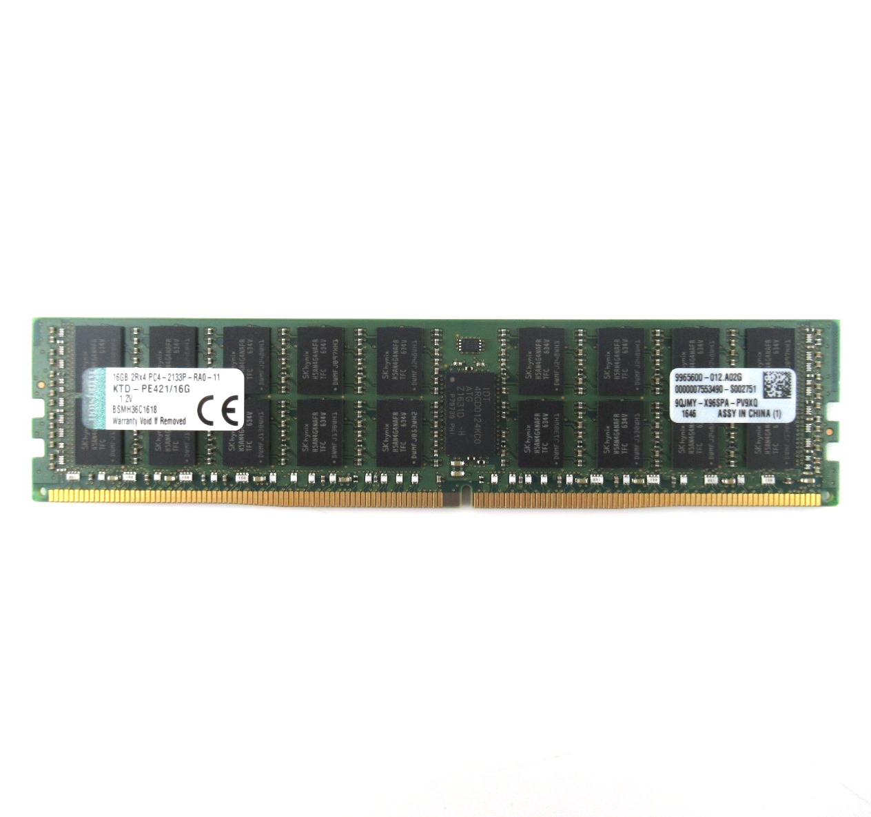 16GB PC4-17000P DDR4 2Rx4 1.2V 288 pin 2133MT/s ECC RDIMM Memory - KTD-PE421/16G
