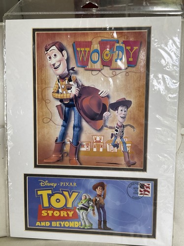 Disney Pixar 10th Anniversary Woody Toy Story picture matted post marked 11/05