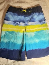 Wonder Nation Boys Swim Trunks UPF 50 Quick Dry Childs Suit N Blues Sz L 10/12