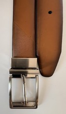Men's Reversible Belt 1.5  Wide Black  Brown Rotating Buckle Classic S 30-32 
