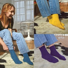 Sock Snob - 6 Pairs of Womens Plain Coloured Cotton Rich Ankle Socks
