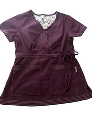 Koi by Kathy Peterson Scrub Top   Women  s XS   Purple Eggplant