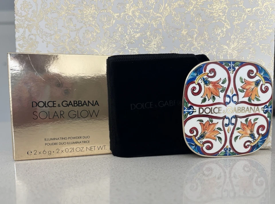 DOLCE & GABBANA SOLAR GLOW ILLUMINATING POWDER DUO~1 SWEET PINK 2x6G•2X0.21OZ - Image 3 of 4