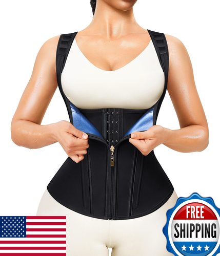 Junlan Women's Waist Trainer Sauna Suit Sweat Vest for Workout, Black, 3X-Large - 第 1/6 張圖片