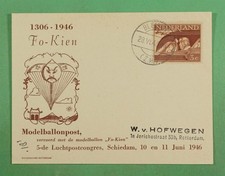 DR WHO 1946 NETHERLANDS BALLOON POST CARD FO-KIEN R22198