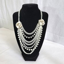 VTG Betsey Johnson White Enamel Floral Multi-...