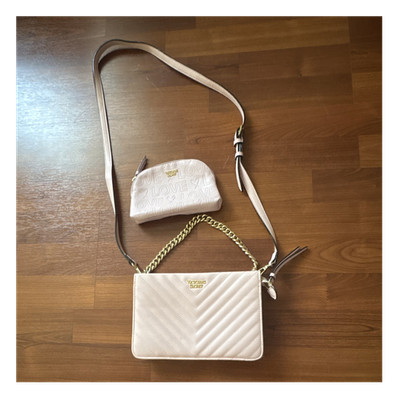 Victoria's Secret Quilted Light Pink Shoulder Bag w/ Chain Strap & Coin Purse