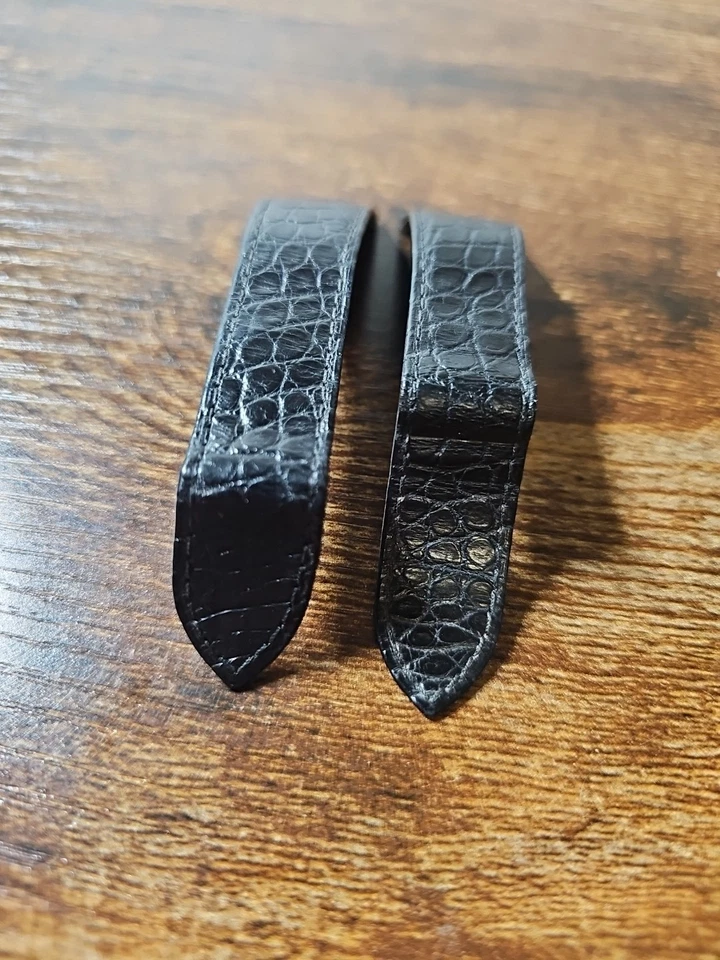 Оригинальный ремешок для часов Cartier 23/17,3 мм черная аллигаторская кожа икра KD4PJT19 - Изображение 4 из 4