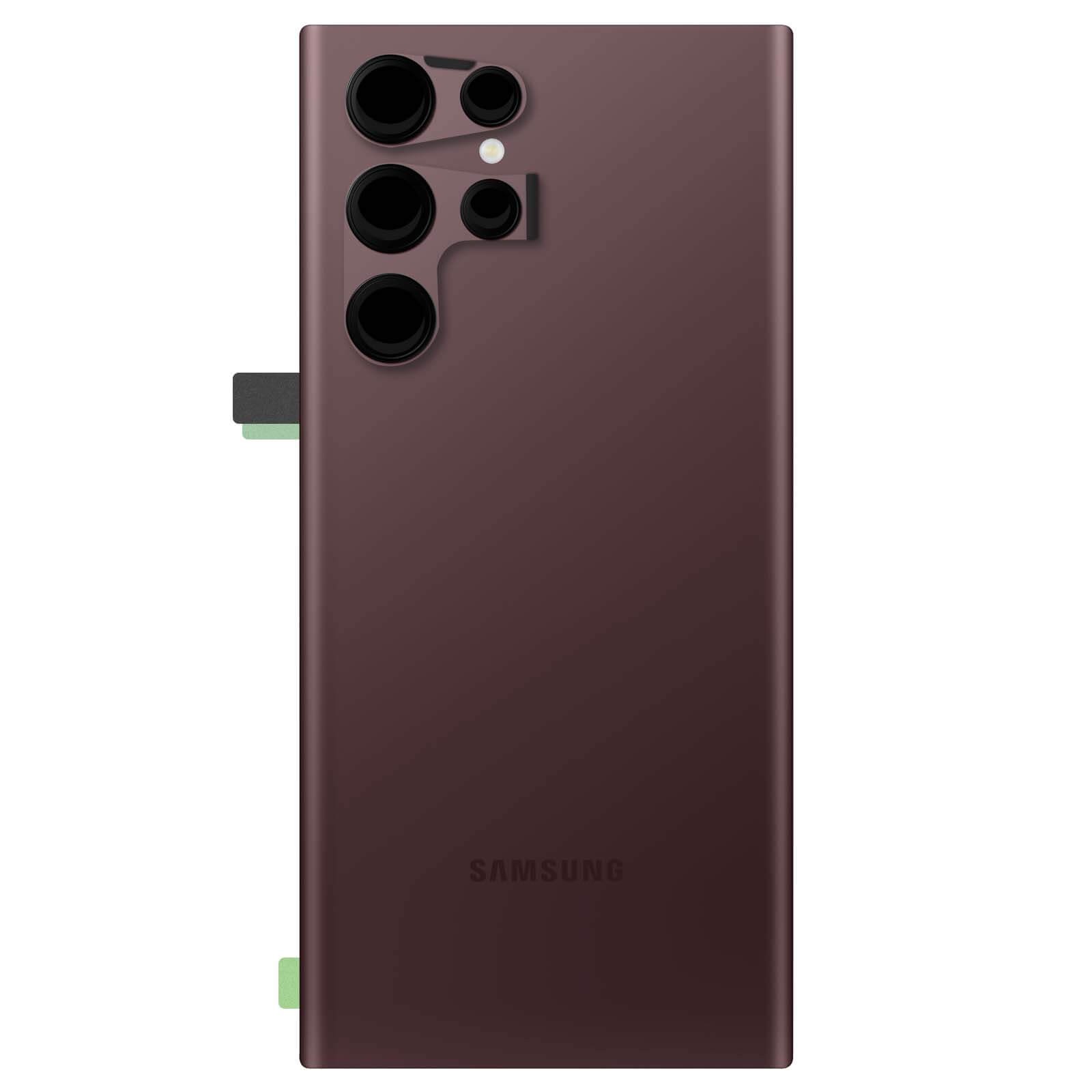 Cache batterie Samsung Galaxy S22 Ultra Bordeaux d'origine Service Pack pour réparation de châssis