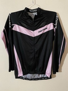 Xintown Black & Pink Long Sleeve Full Zip Cycling Bike Jersey Women’s Size XXL