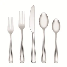 20-Piece Stainless Steel Flatware Set Durable Dishwasher Safe Service for 4 Home