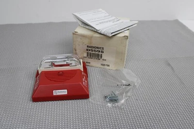 RADIONICS Horn / Strobe Fire Security Alarm RED D559S
