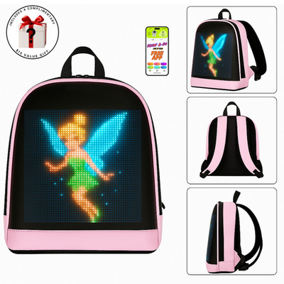 PINK Kids LED Backpack With Programable Screen - Glow&Go