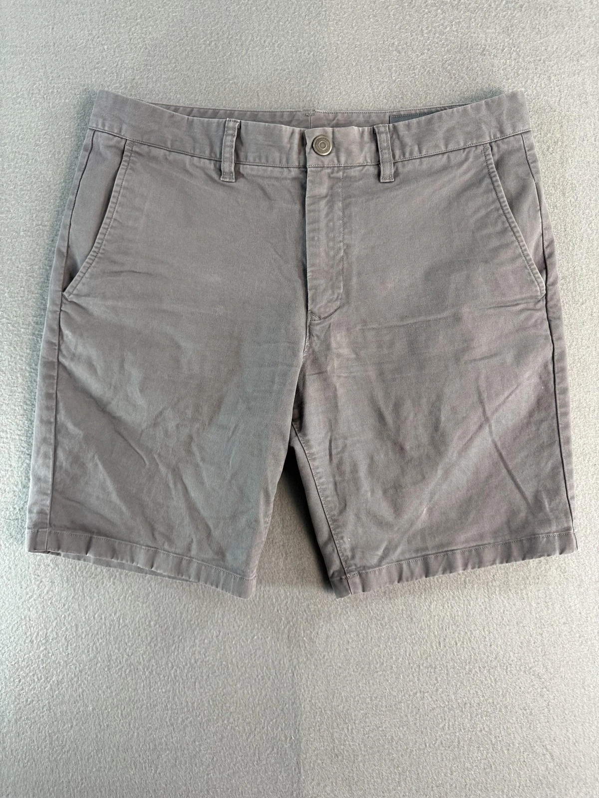 Bonobos Shorts Mens 33 Gray Chino Flat Front Regular Fit 9 Inseam Casual Summer