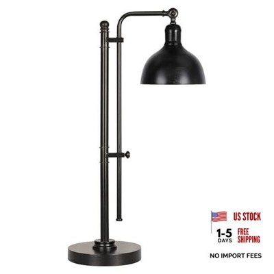  Industrial Adjustable Desk Lamp for Home Office, Farmhouse Table lamp Black