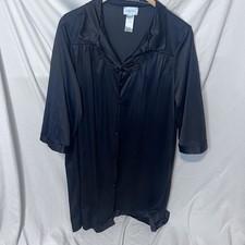 FRILLY VINTAGE VANITY FAIR BLACK LARGE ROBE STYLE 31-807 GC