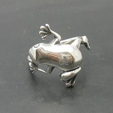 Genuine Stylish Sterling Silver Ring Frog Sol...
