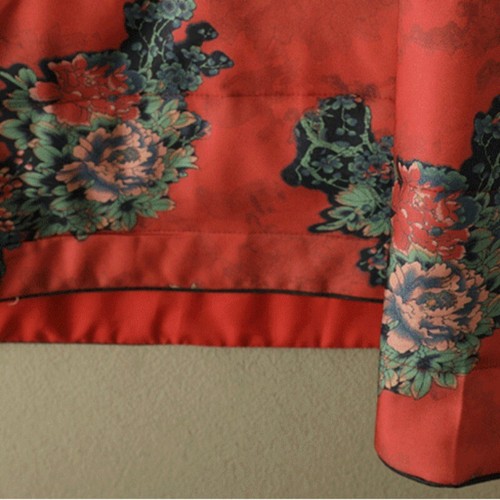 Women Retro Floral Quilted Padded Jacket Tang Suit Coat Zen Mandarin Collar Warm - Picture 9 of 10