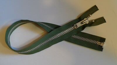 #ad #ad 22 inch Olive Army Green amp; Aluminum #10 Heavy Duty YKK Separating Zipper New $5.56