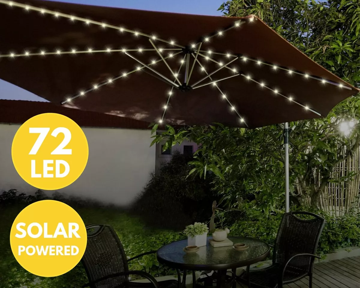 Solar powered patio umbrella lights deals