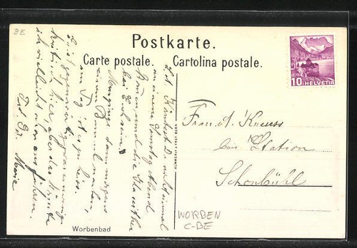Künstler-AK Worben, Worbenbad - Bild 2 von 2