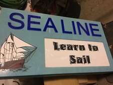 Neon Werbeschild/leuchte  SEALINE Learn to Sail  sehr groß -TOP-