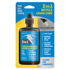 White Lightning 2-in-1 BICYCLE CHAIN CARE CLEANS  LUBRICATES Removes Grit Grime
