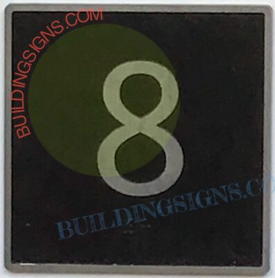 ELEVATOR FLOOR NUMBER 8 SIGN- ELEVATOR JAMB PLATE FLOOR 8 SIGN-REF24-1027