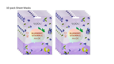 SOQU Sheet mask Blueberry vitamin C 10 pack Sheet masks