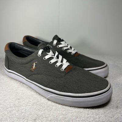 Mens THORTON SNEAKERS Polo Ralph Lauren Mens Thorton Lace-Up Canvas Sneakers Red  main image 3