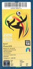 WORLD CUP 2010 GROUP G / BRAZIL vs NORTH KOREA / TICKET / LOOK PICTURE