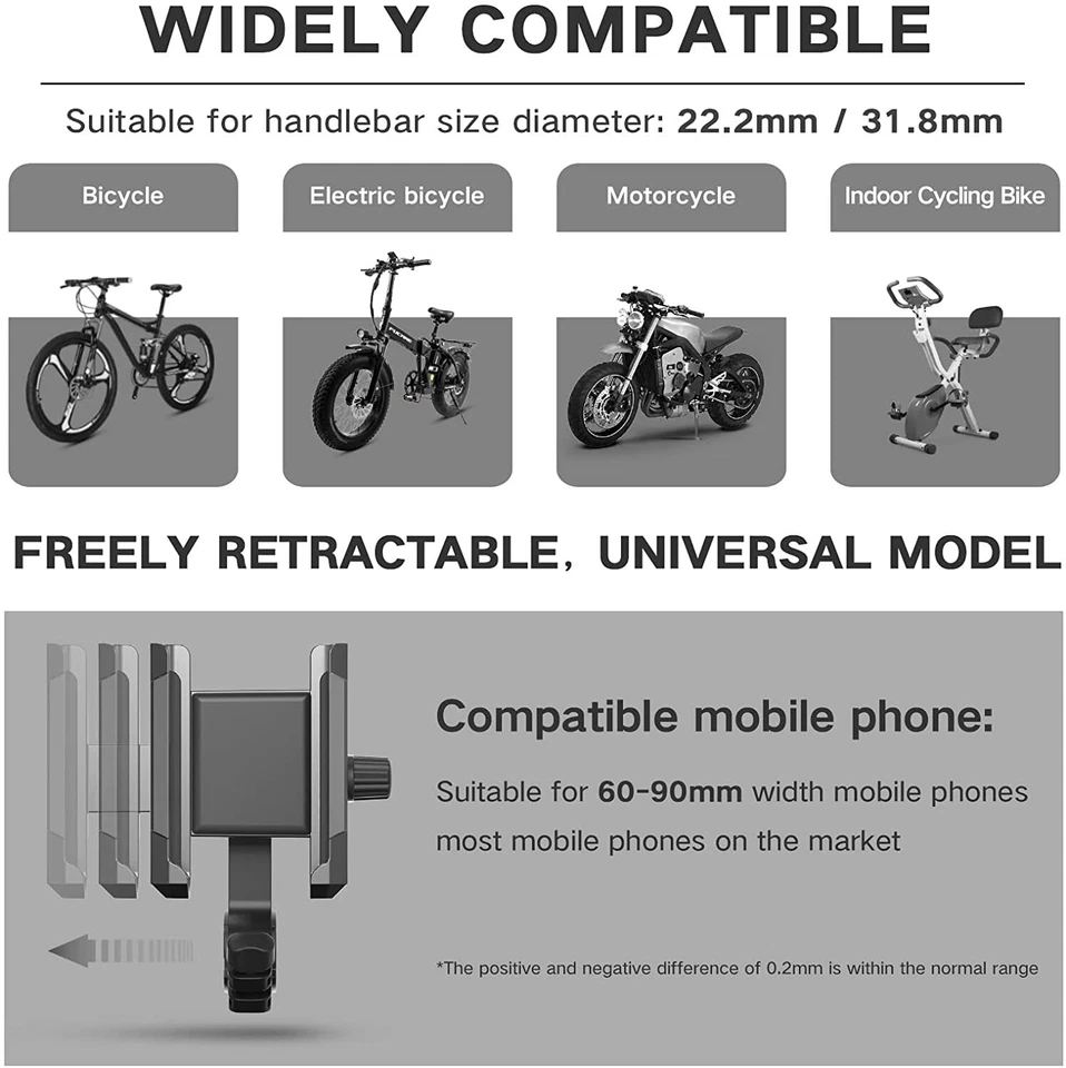 Phone Motorcycle Bike Bicycle Holder Stand For Mobile Cell Phone iPhone Samsung - Image 3 of 4