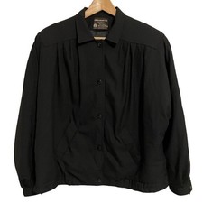 Vintage George Masket Ltd Black Wool Snap Front Jacket Women's Size 12