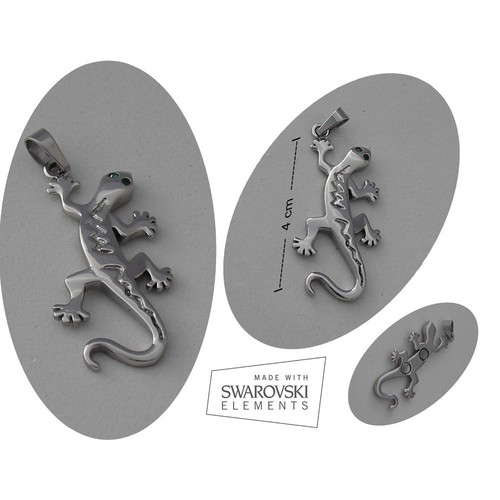 Salamander Gekko Anhänger mit Swarovski Crystal Magnetix Magnetschmuck -4you #53 - Bild 2 von 2