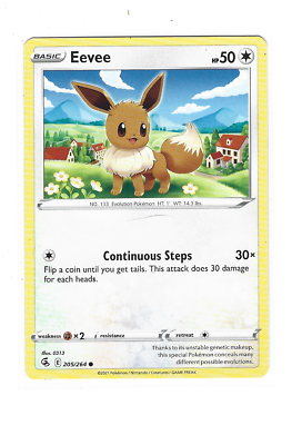 Eevee 205/264 Common Fusion Strike Pokemon TCG | eBay