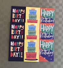 HALLMARK BIRTHDAY Lot Of 9 General Bday Cards Envelopes 3 Deluxe Designs NEW