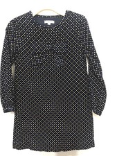 Blue Comme Gris Paris 7 Year Navy Dot Soft corduroy Dress Preowned Excellent