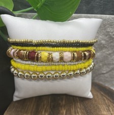 7 PC Handmade Bohemian Beaded Stackable Stretch Bracelet Set New B1963