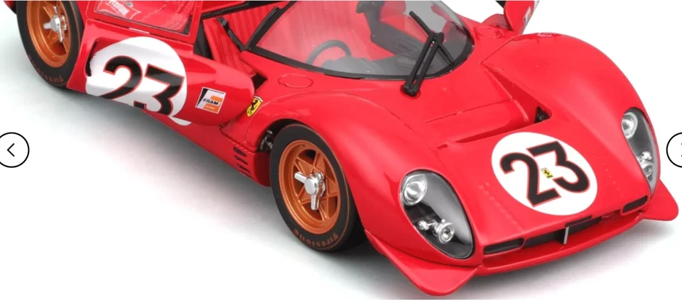 Coche de carreras Ferrari 1966 Le Mans Racing 1:24 vintage 18Racer12 carrocería de metal construida a medida Foto 3 de 4