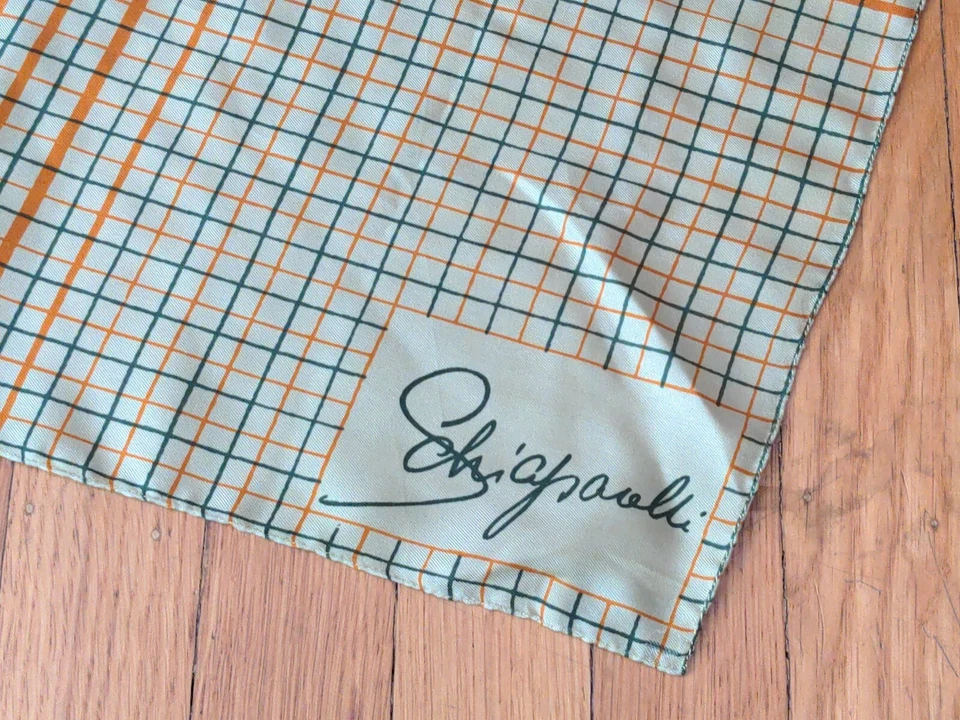 RaRe VinTage ELSA SCHIAPARELLI 意大利丝绸围巾 意大利 ReTRO MOD Op-Art — 第 2/4 张图片