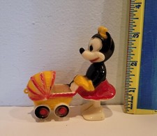Vintage Disney Marx Minnie Mouse Baby Carriage Stroller Toy